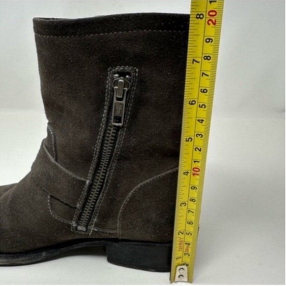 Frye Vicky Engineer Combat Moto Boots Charcoal Suede Size 6 - Picture 12 of 12